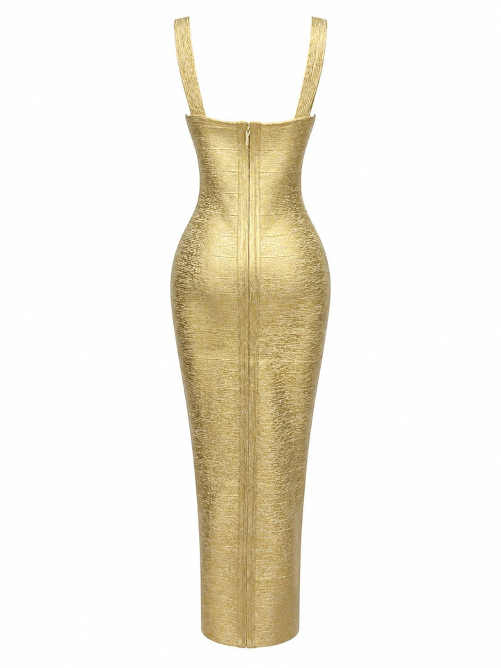 Metallic Textured Bodycon Mini Dress - Shimmer