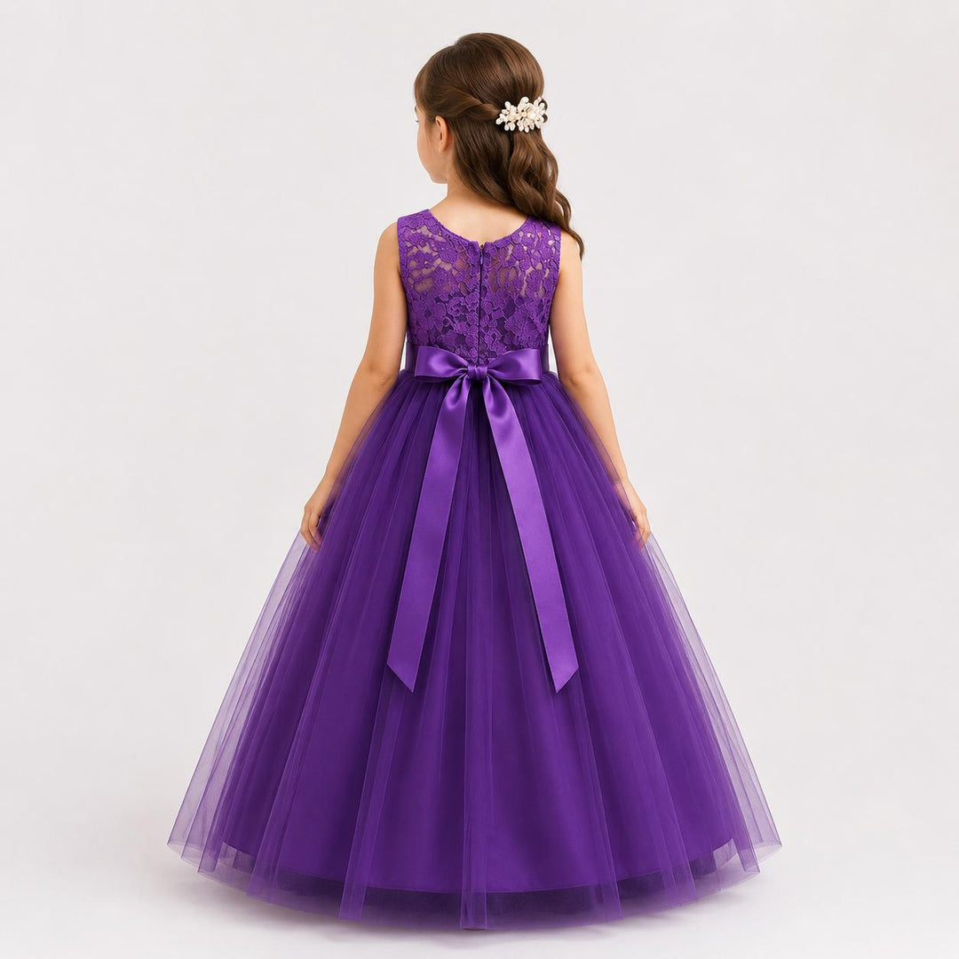 Elegant Lace Princess Dress - Girls