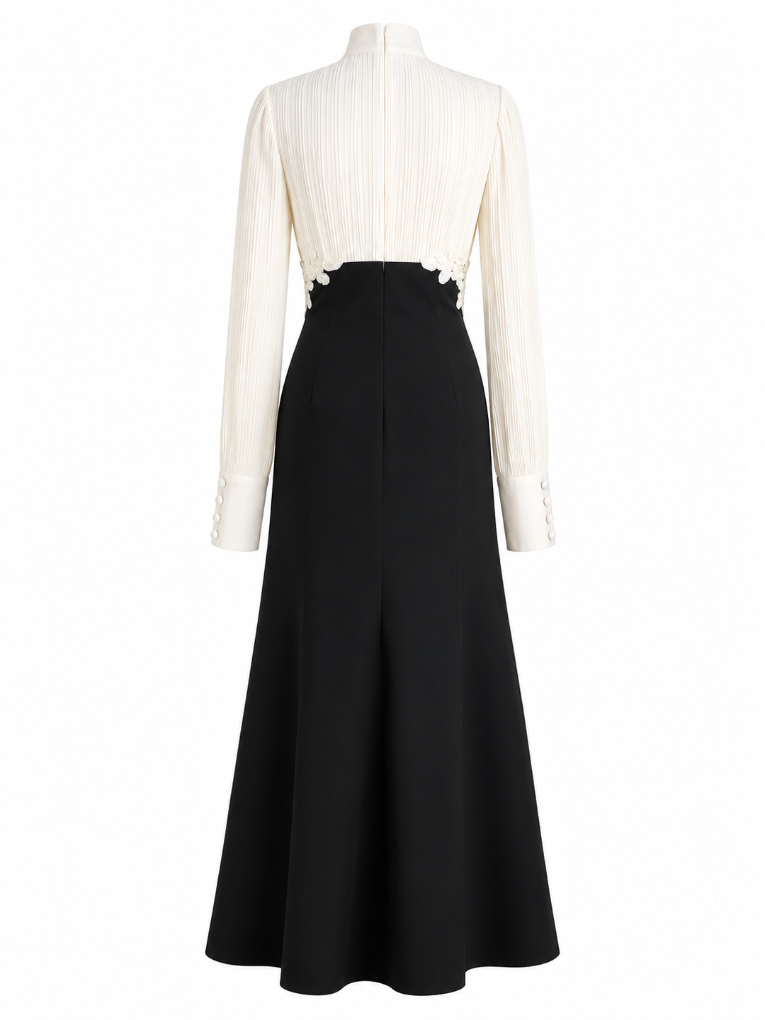 Elegant Contrast Bow Maxi Dress - Grace