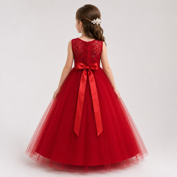 Elegant Lace Princess Dress - Girls