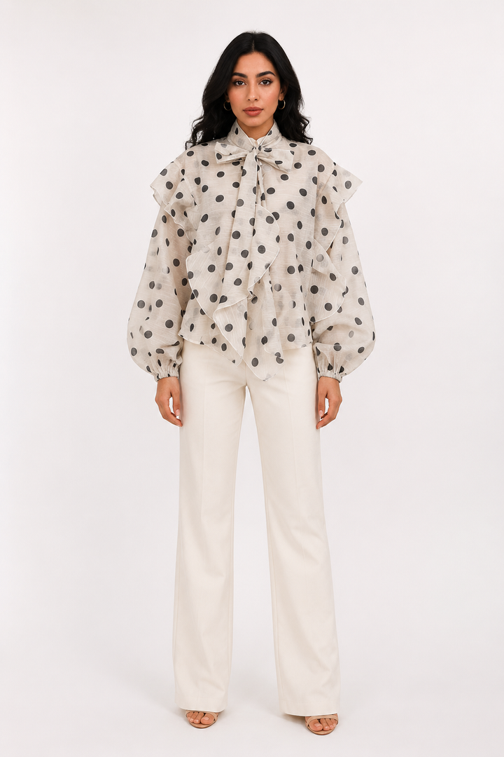 Sky Heart Ruffle Blouse - Charm