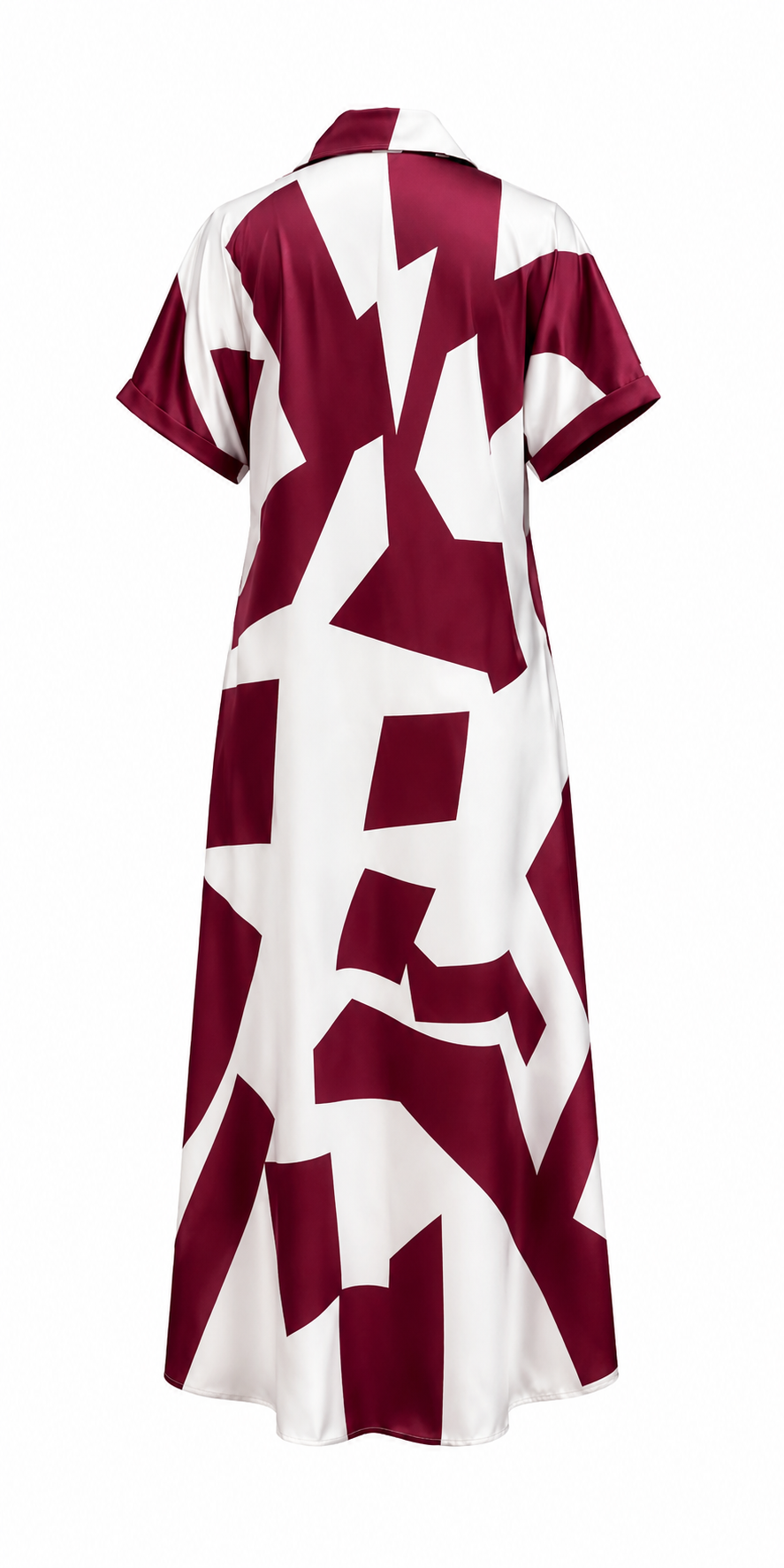 Abstract Print Button-Front Maxi Shirt Dress - Chic