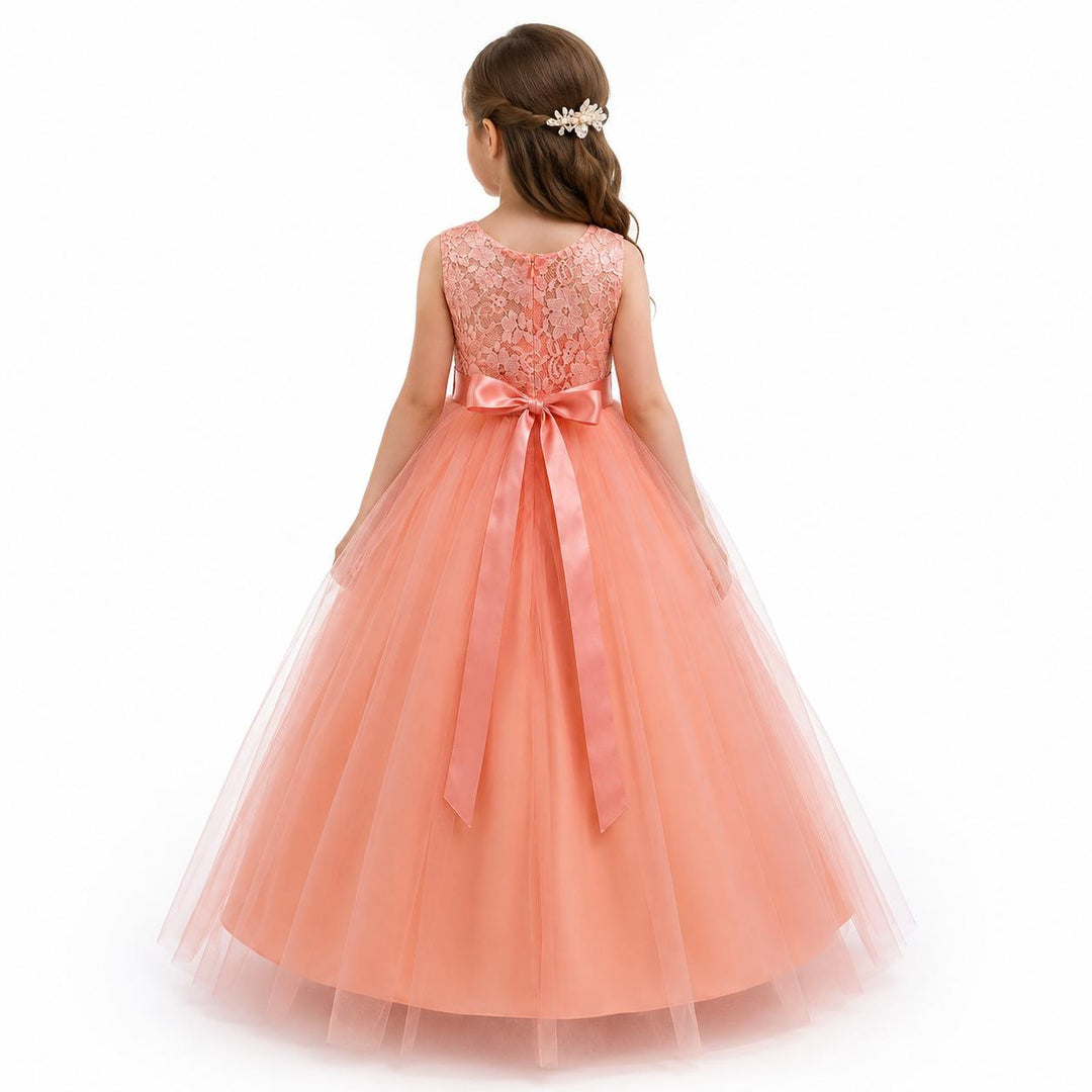 Elegant Lace Princess Dress - Girls