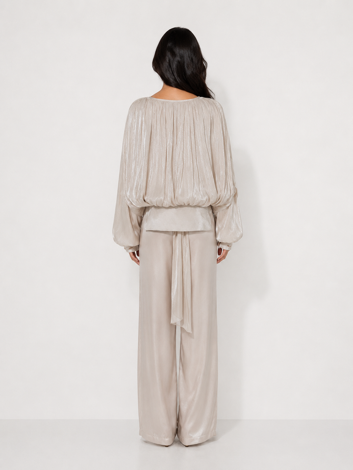 Pearl Mist Shimmer Blouse - Elegance