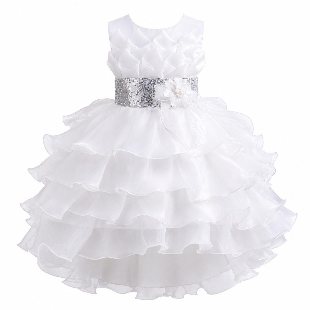 Royal Bloom Layered Princess Dress — Sapphire