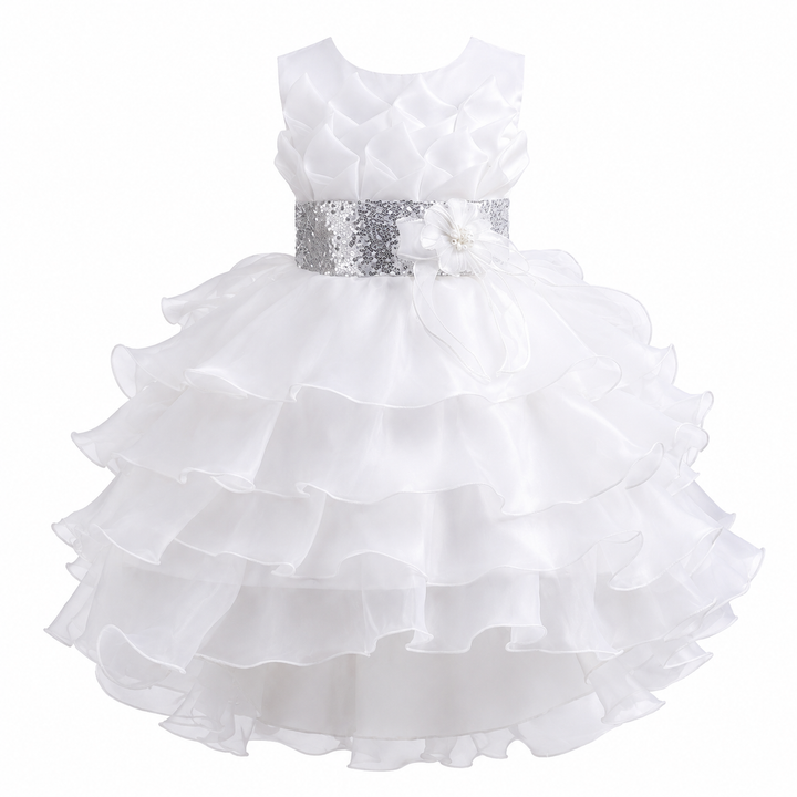 Royal Bloom Layered Princess Dress — Sapphire