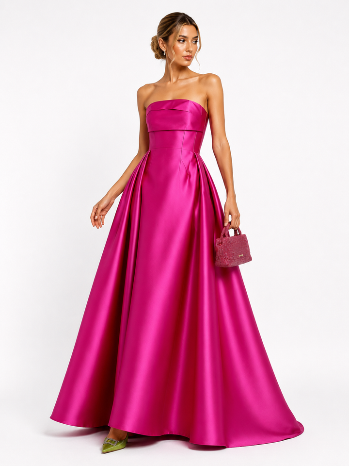 Strapless Satin Ball Gown – Amethyst