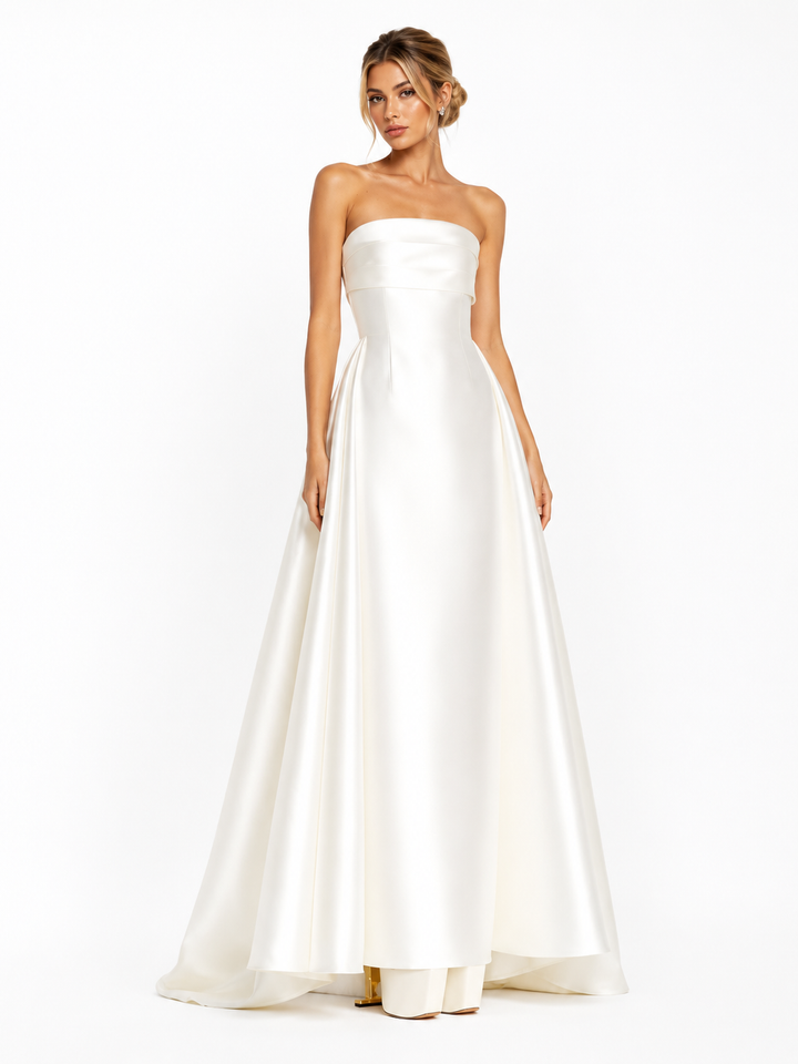 Strapless Satin Ball Gown – Amethyst