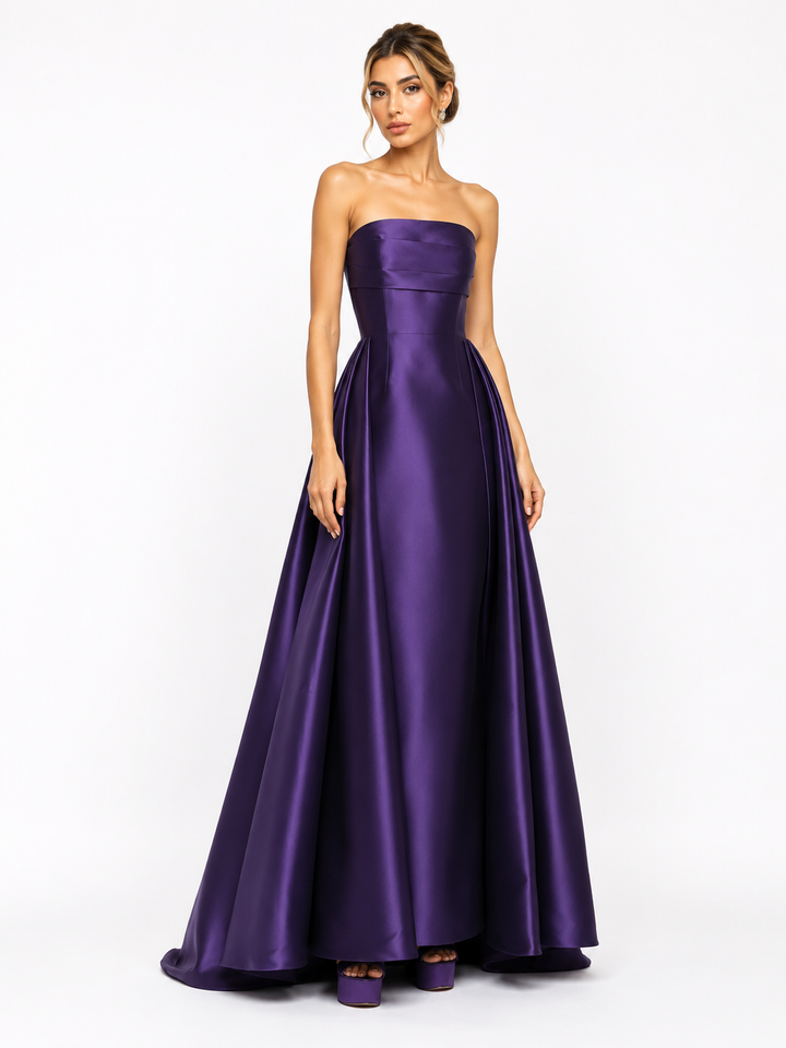 Strapless Satin Ball Gown – Amethyst