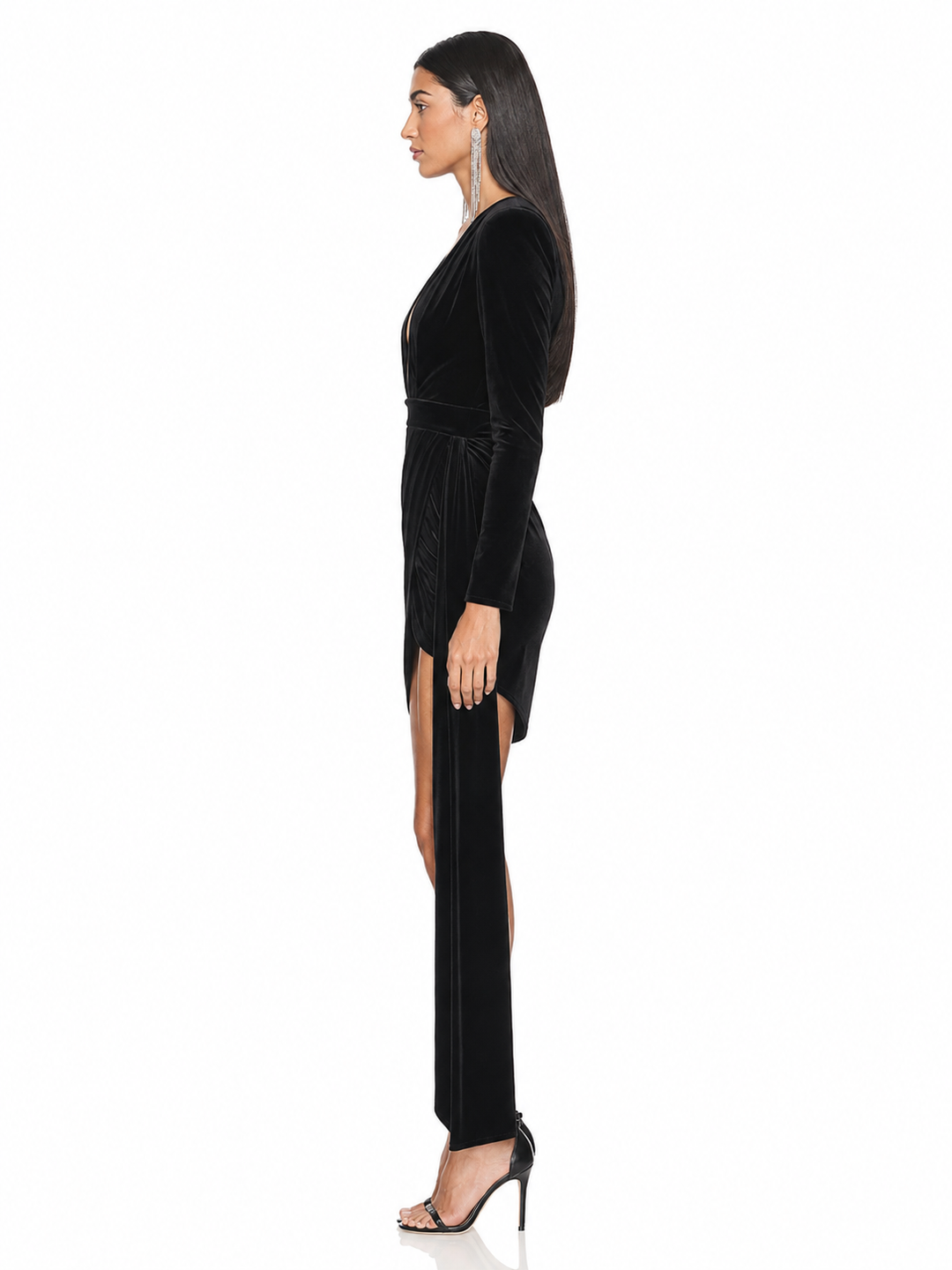 Black Velvet Draped Mini Dress – Eclipse