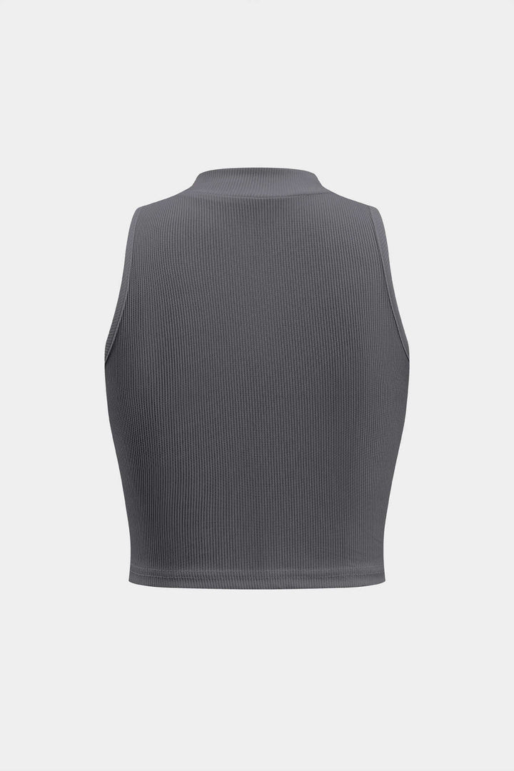 Basic Textured Sleeveless Tank Top