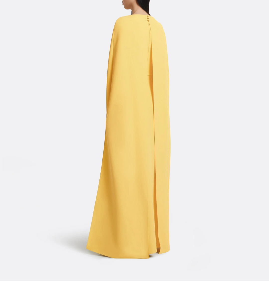 cape gown with floral embellishments – MARIGOLD