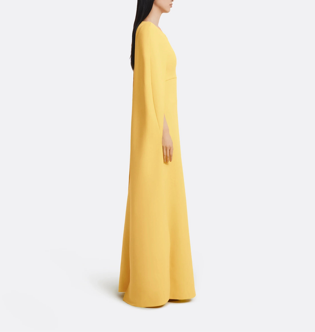 cape gown with floral embellishments – MARIGOLD