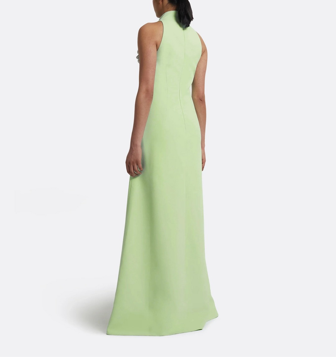 halter-neck gown with silver embellishments – MINTA