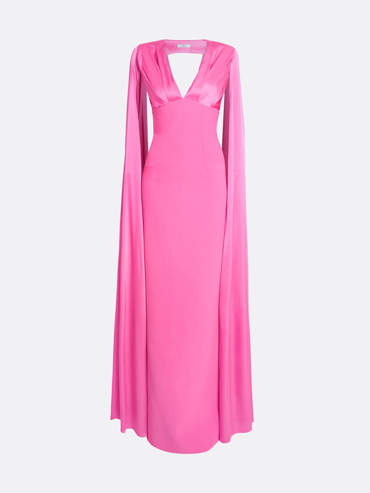 فستان عمودي بفتحة رقبة على شكل حرف V مع عباءة ساتان – أورورا