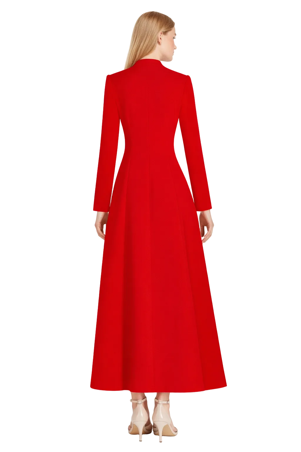 bow detail midi coat dress with front buttons – SCARLETA