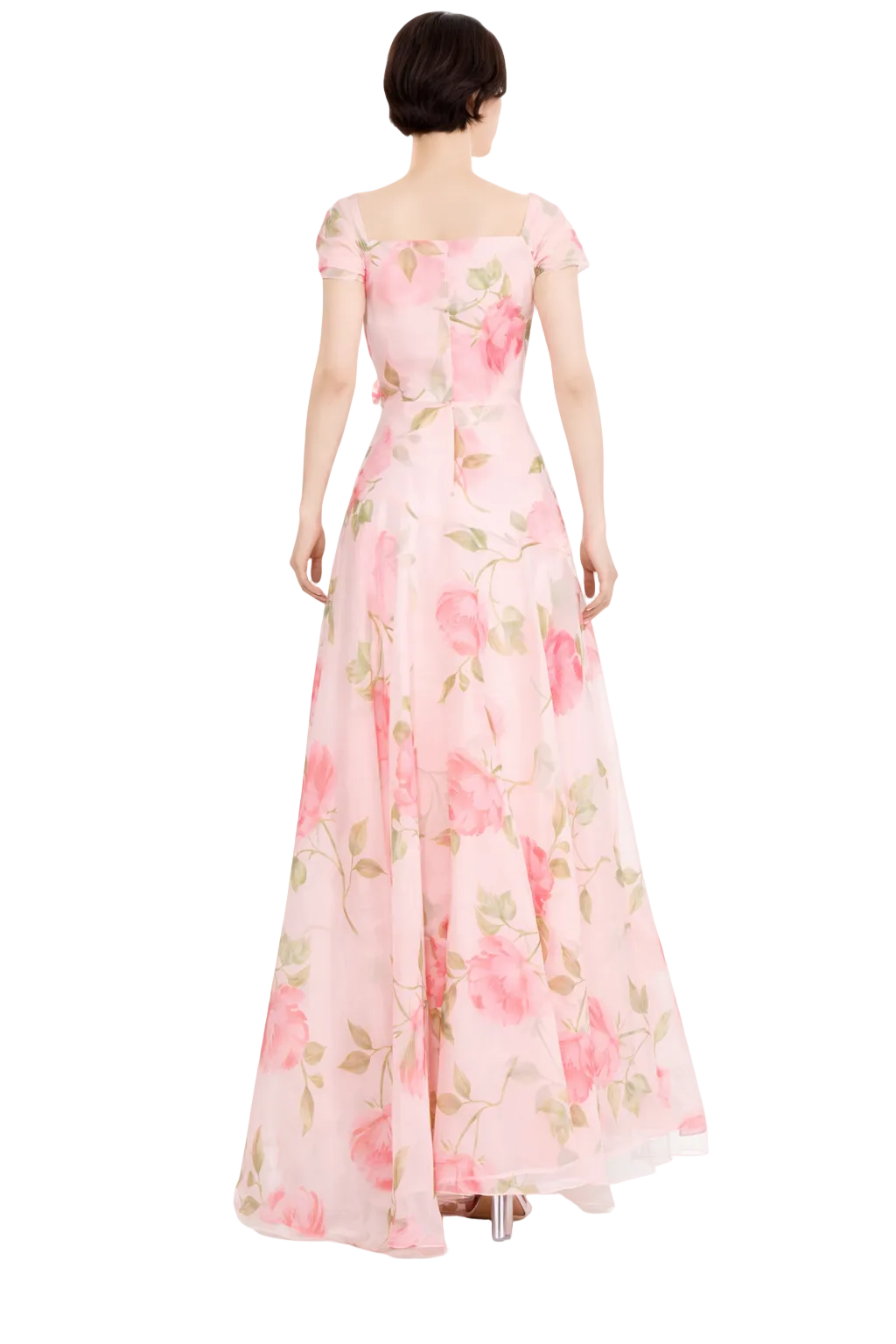 floral tulle maxi dress with sculpted rose detail – ROSL