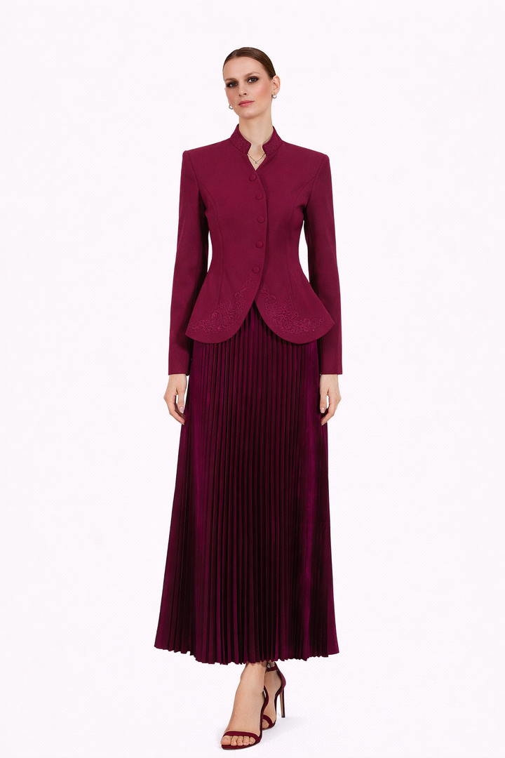 tailored jacket with pleated maxi skirt – GRACE