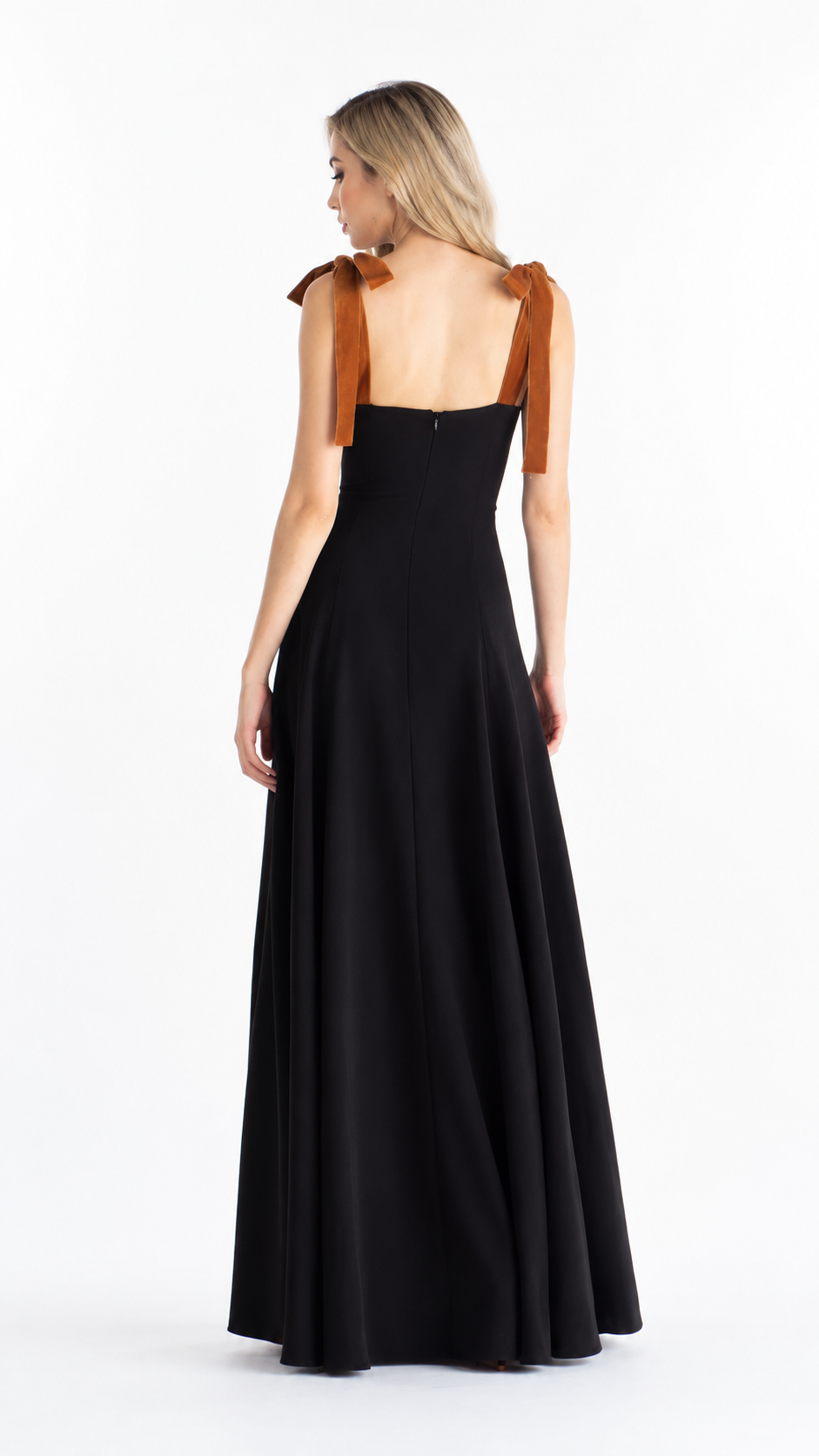 Black Bow Strap Maxi Dress – LUNARA