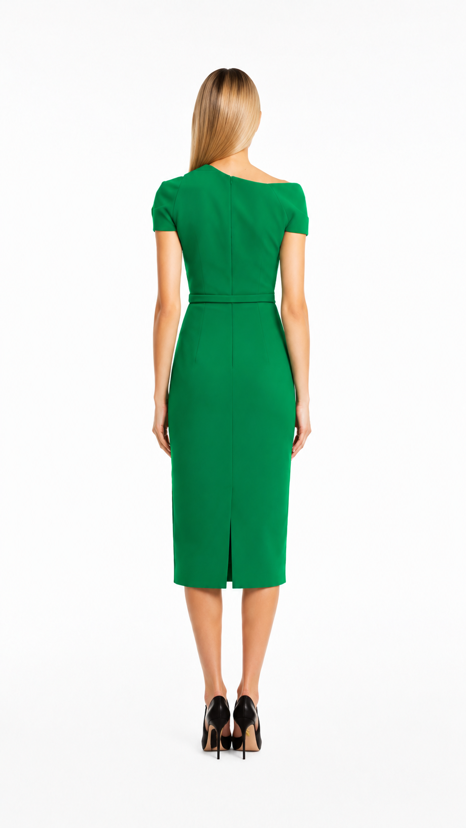 One-Shoulder Draped Midi Dress – JOLYA