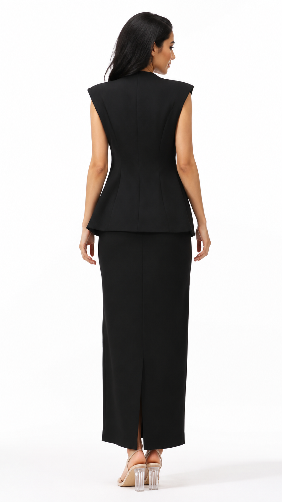 Ivory Crystal Embellished Two-Piece Evening Set – VIVIENNE