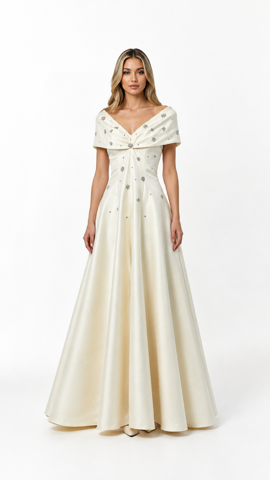 Ivory Crystal Accent Ball Gown – ÉLYSÉE