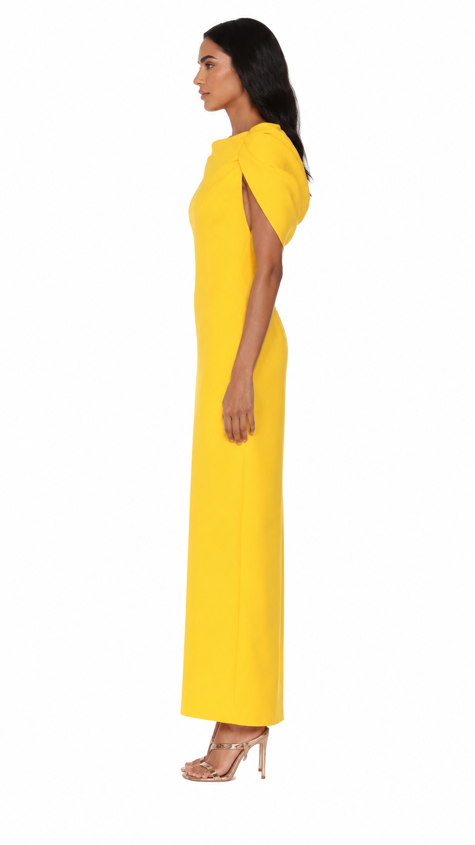 Sunshine Yellow Cape Sleeve Maxi Dress – SOLÉNA