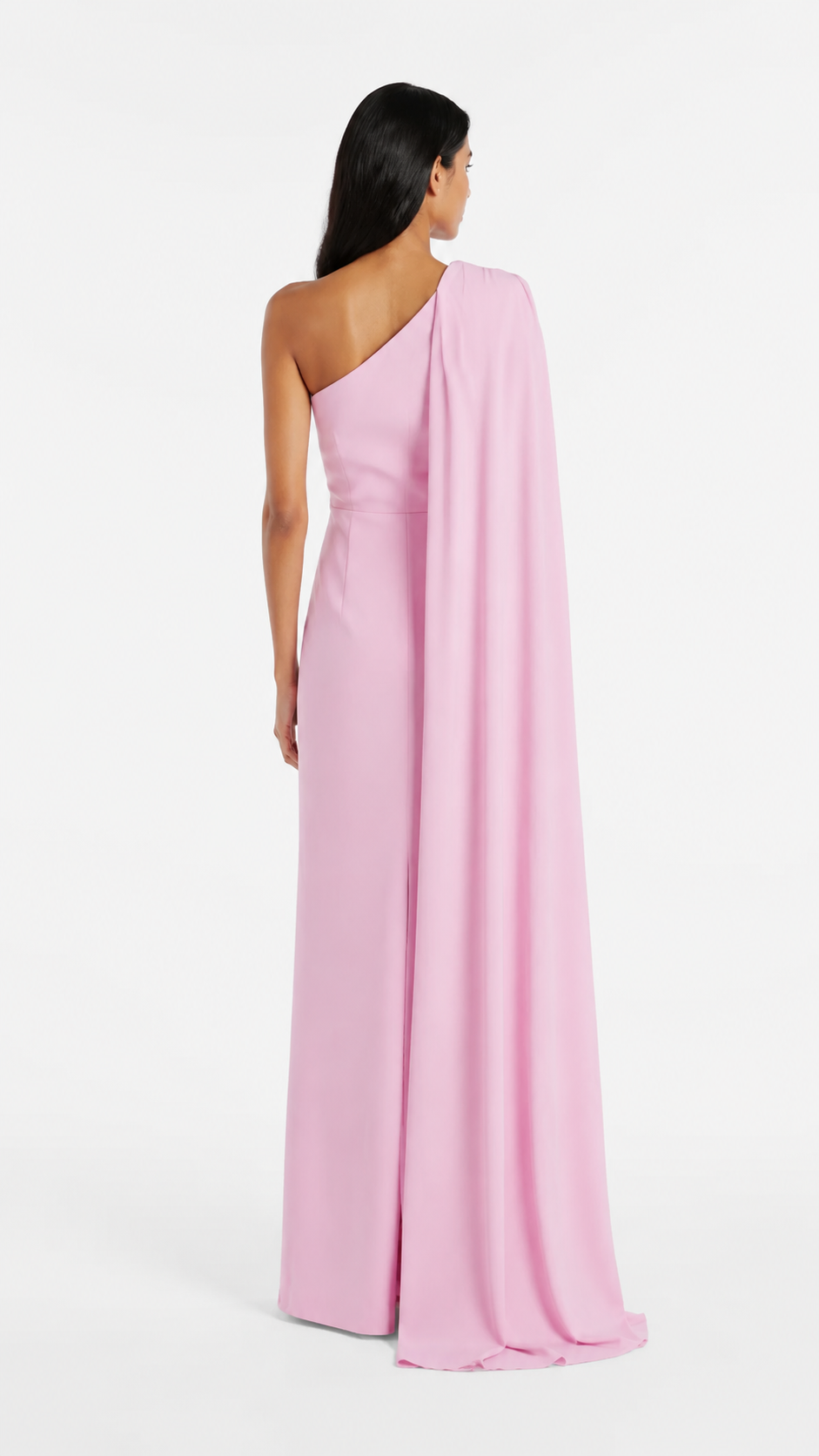 Pink One-Shoulder Cape Maxi Dress – LOREVA