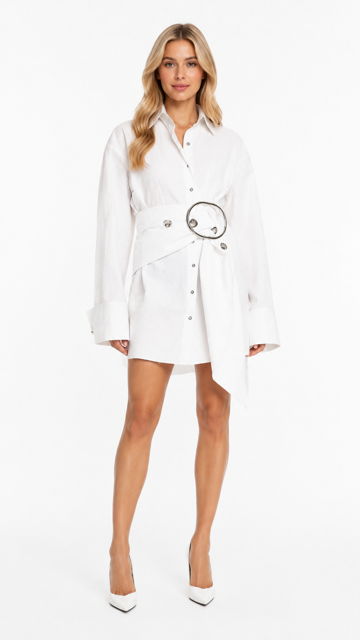 Pink Oversized Belted Blouse – ZELINA