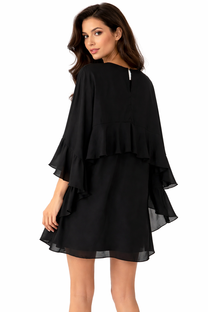 Layered Ruffle Chiffon Mini Dress – ASMA