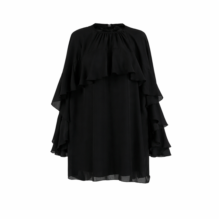 Layered Ruffle Chiffon Mini Dress – ASMA