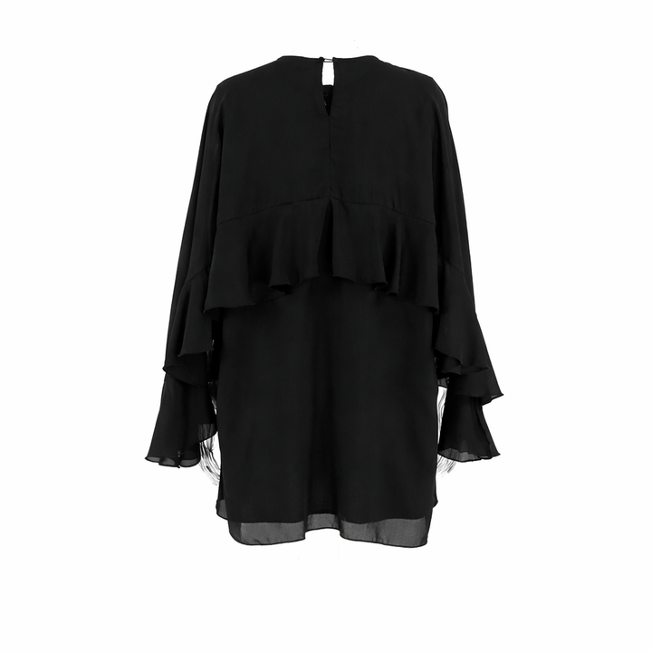 Layered Ruffle Chiffon Mini Dress – ASMA