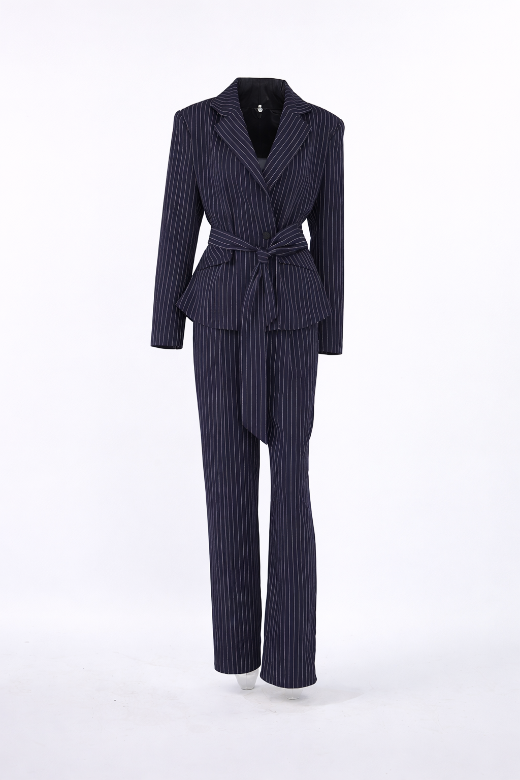 pinstripe tailored blazer and straight-leg pants set – STRIPE