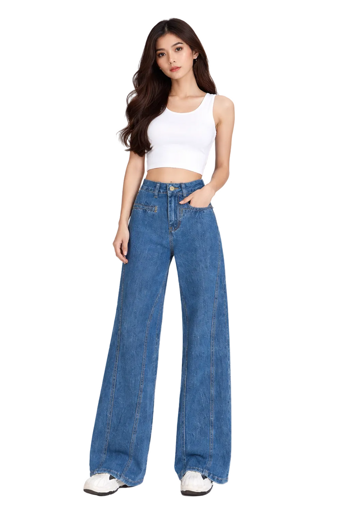 high-waist wide leg denim jeans – AURORA