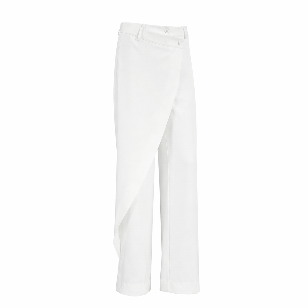 High-waist wrap-detail wide-leg pants – ALBA