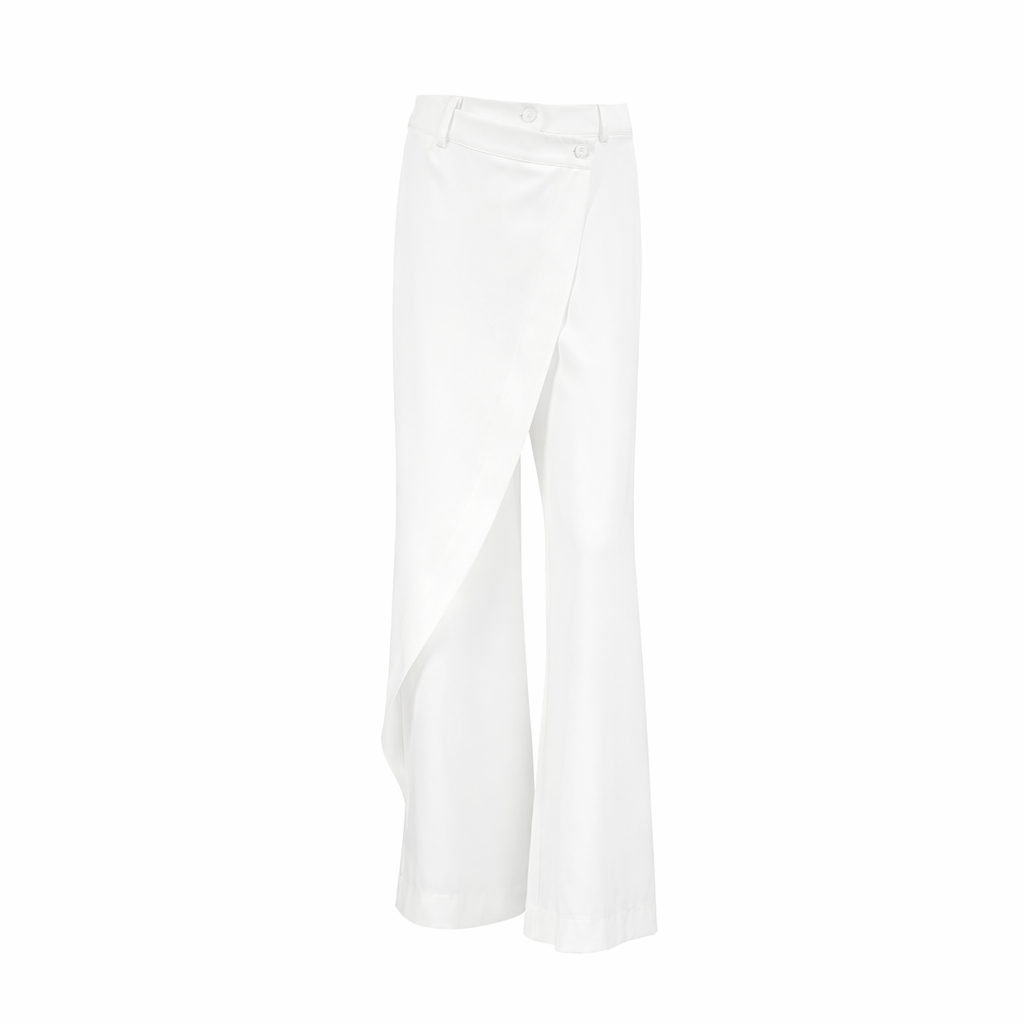 High-waist wrap-detail wide-leg pants – ALBA