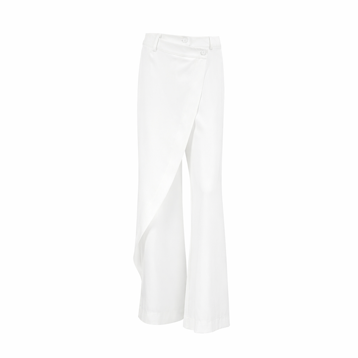 High-waist wrap-detail wide-leg pants – ALBA