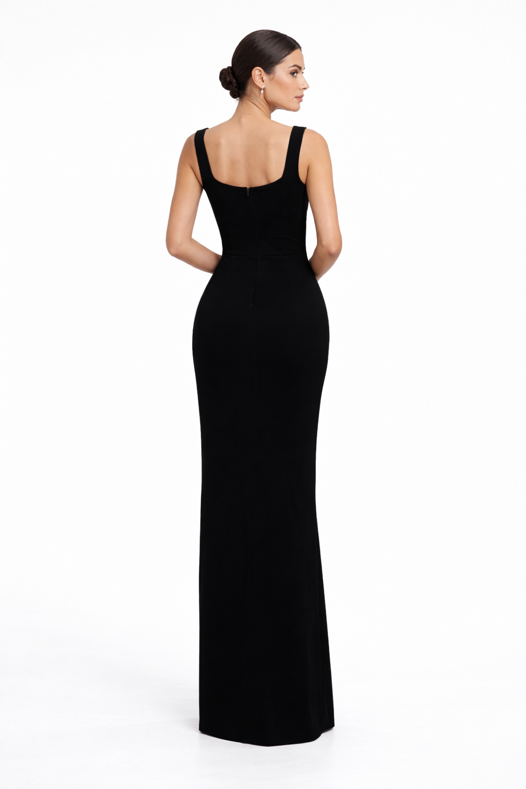embellished sleeveless column evening dress with crystal details – CELESTE