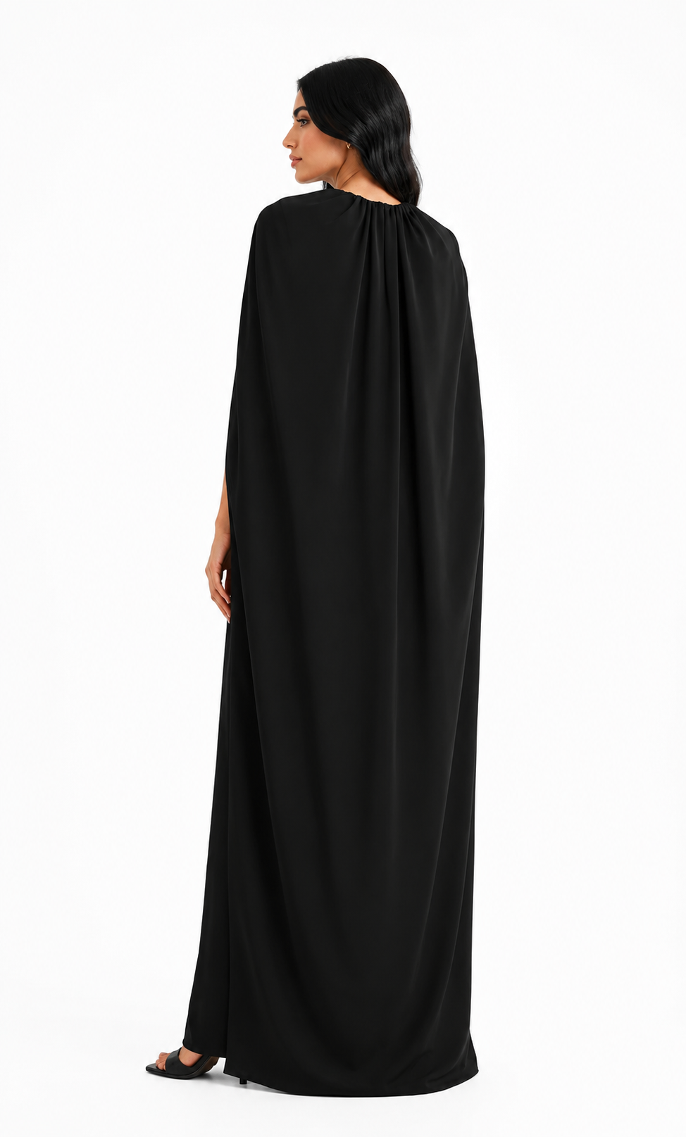 Gathered Cape Maxi Dress - Nosle