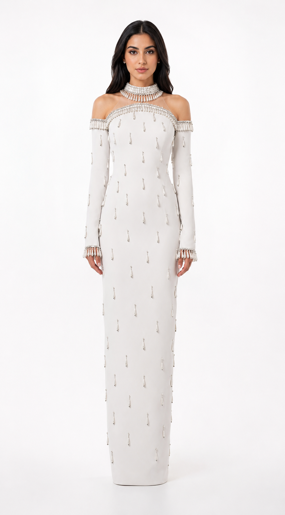Pearl Off-Shoulder Column Dress - Vera