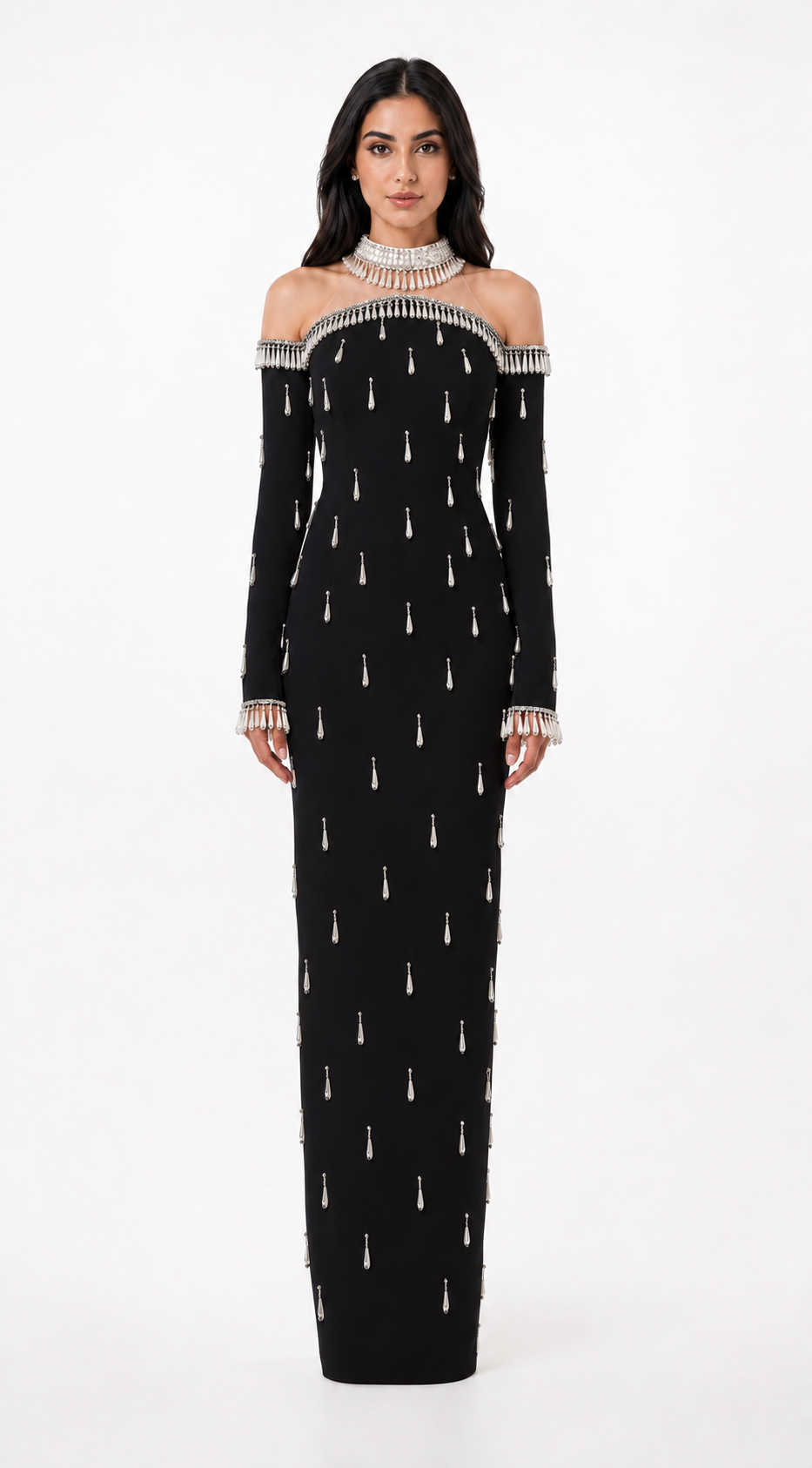 Pearl Off-Shoulder Column Dress - Vera