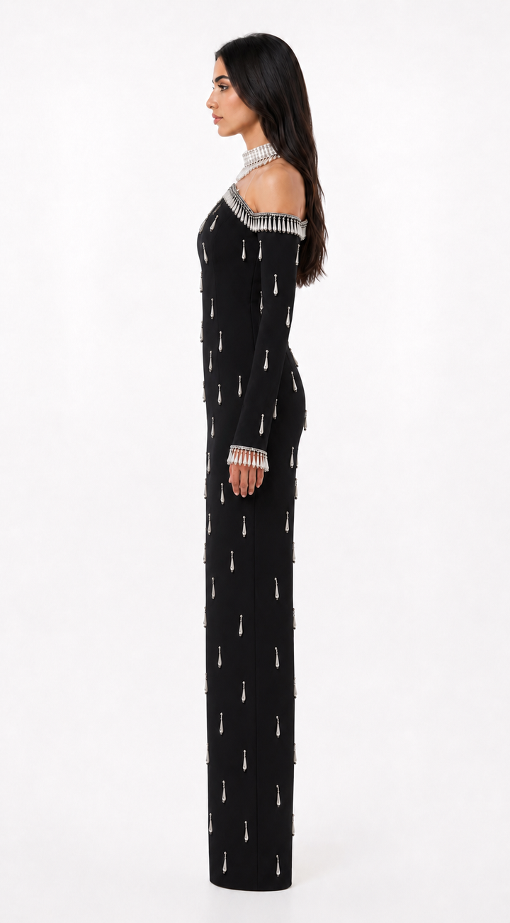 Pearl Off-Shoulder Column Dress - Vera