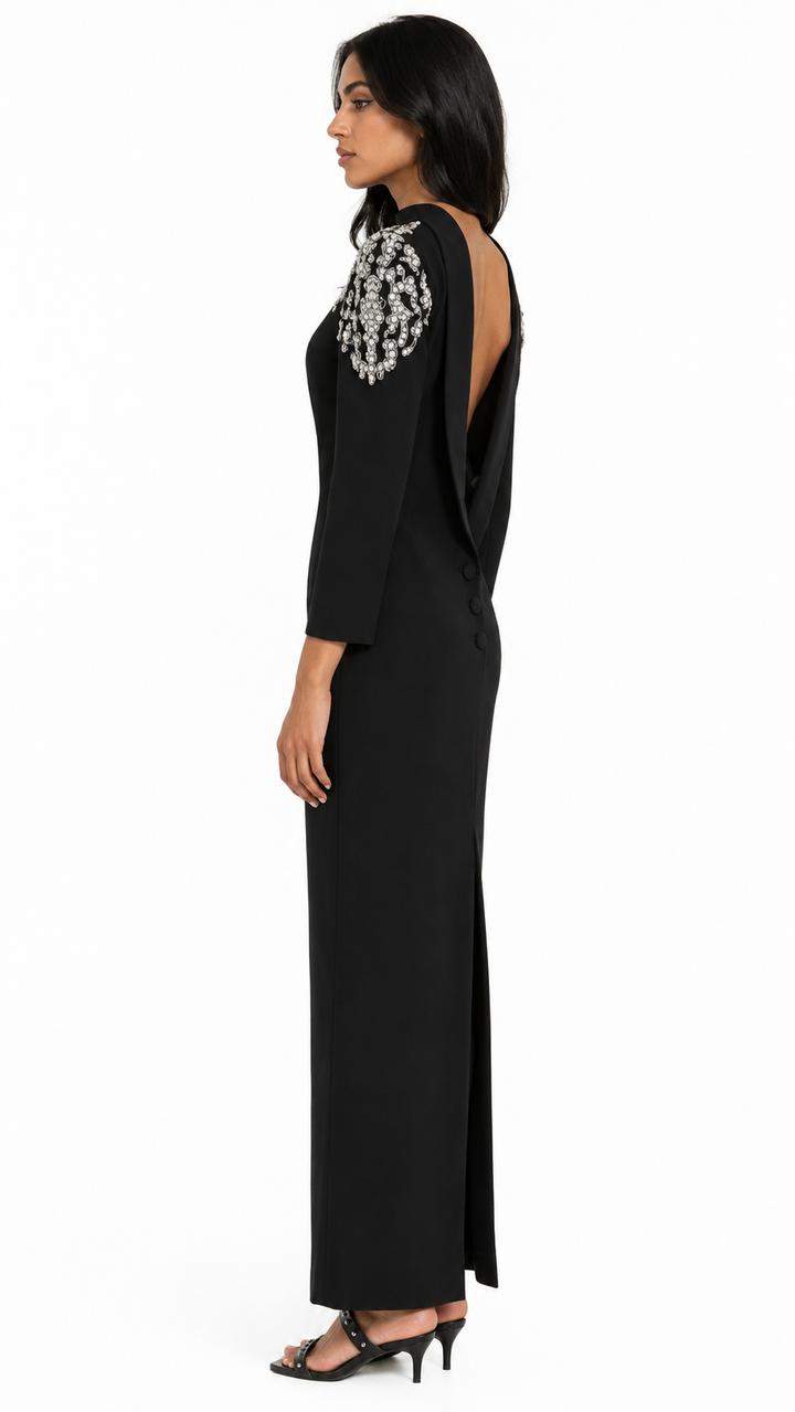 Embellished High-Neck Maxi Dress - Stella