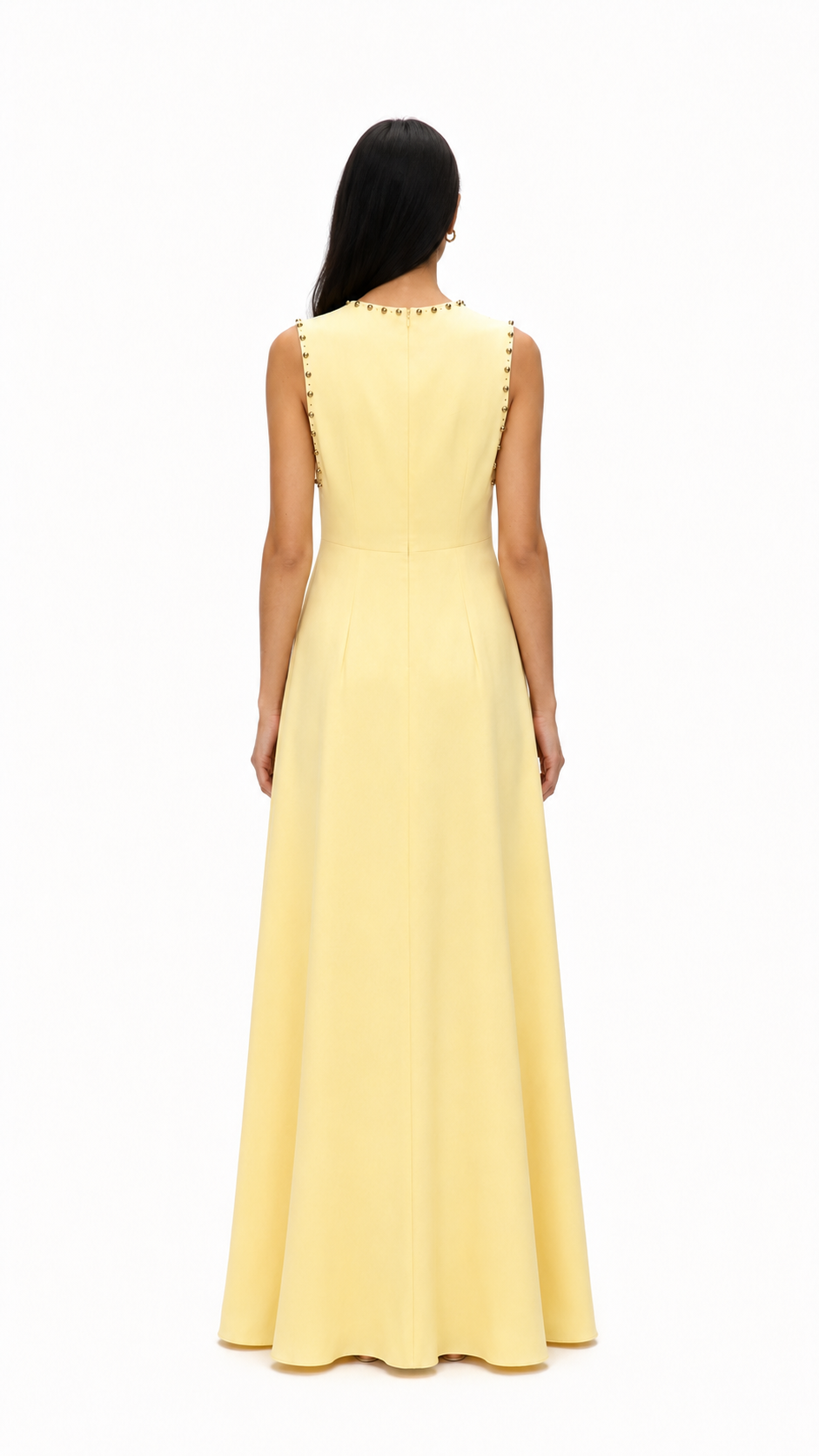 Butter Yellow Studded Maxi Dress – Celeste