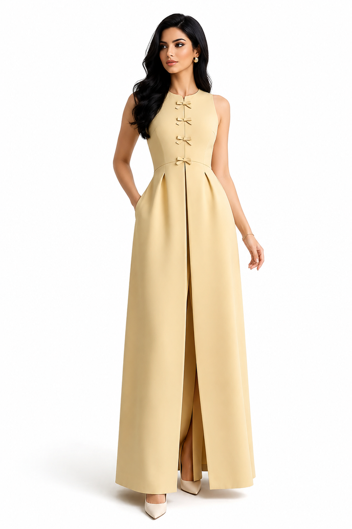 Sleeveless Longline Vest & Wide-Leg Pants Set – AMARA