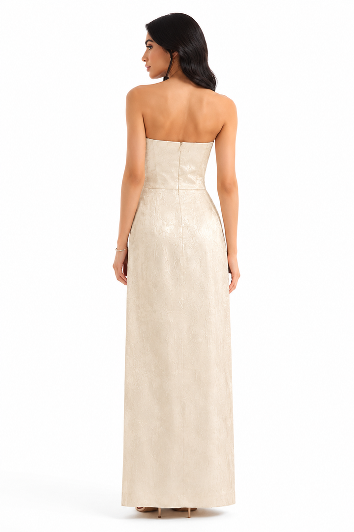 Strapless Textured Maxi Dress – ELISE