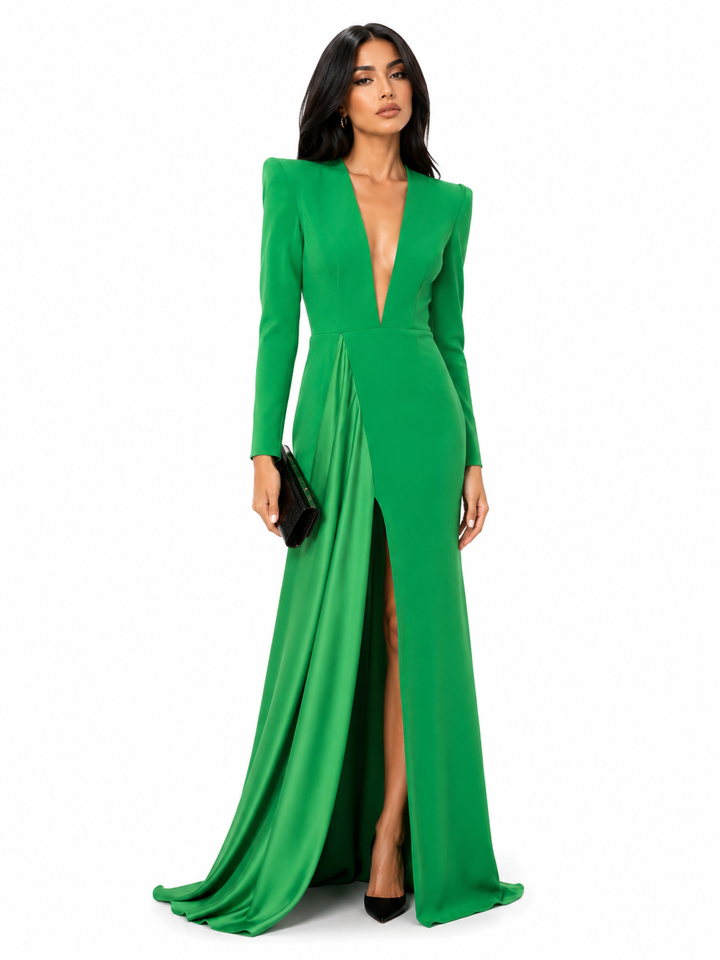 Plunge Blazer Maxi Dress – Sofiee