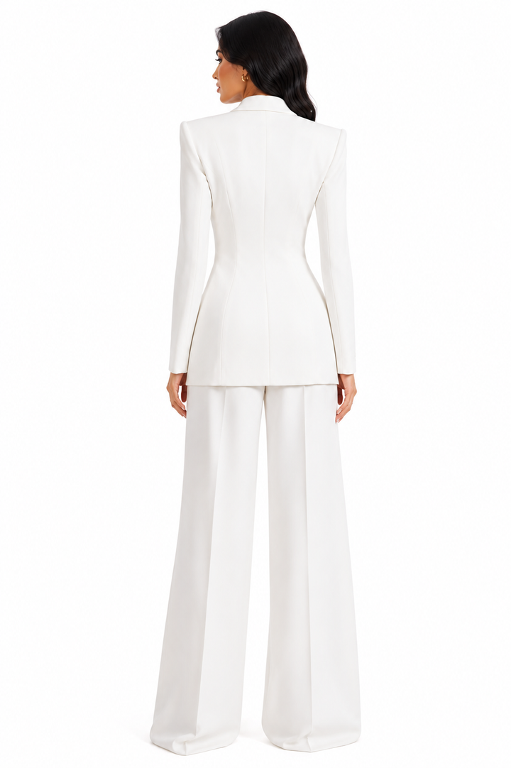 Tailored Peplum Blazer & Wide-Leg Pants Set – CELINE