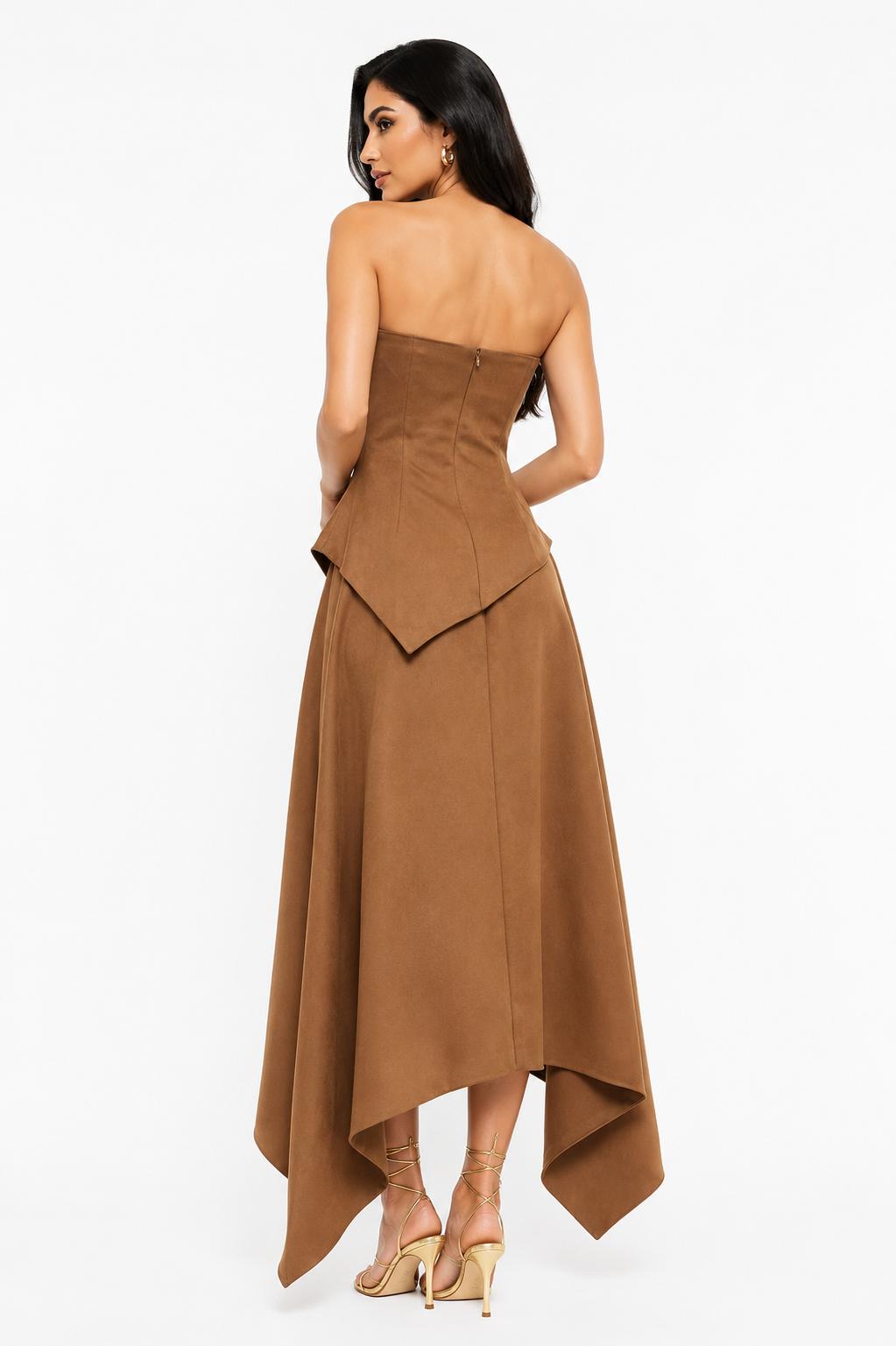 Asymmetric Strapless Midi Skirt Set – SIENNA