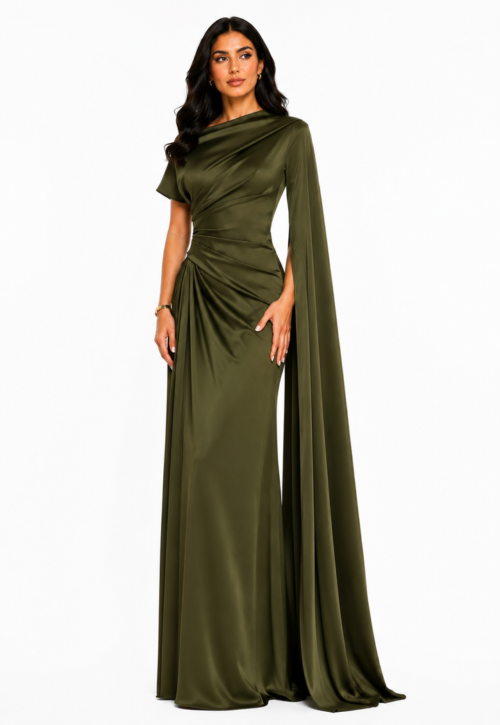 Draped One-Shoulder Maxi Dress – Navla
